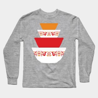 Pyrex Friendship Hens Bowls Long Sleeve T-Shirt